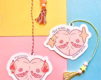 Top Scars Are Beautiful/Hot! || Cute Queer Pride Bookmarks || Choose Your Skin Tone!