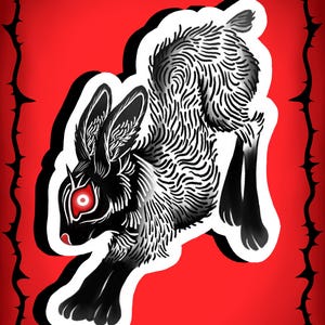 Wild Hare Sticker || Folklore Sticker, Waterproof + Weatherproof