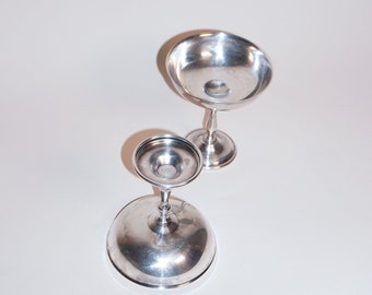 Vintage Silver Goblets Set of 2, Antique Silver Chalice, Antique Silver Tazzas, Silver Plated Dessert Cups, Oneida Silver Chalice Pair