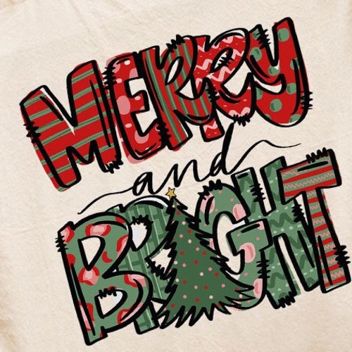 Merry and Bright Iron on Decals Christmas Party Decals Etsy