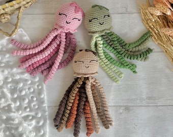 Pieuvre au crochet pour bébé - amigurumi peluche pieuvre - cadeau bébé prématuré