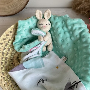Fabric swaddle blanket - rabbit blanket - baby shower