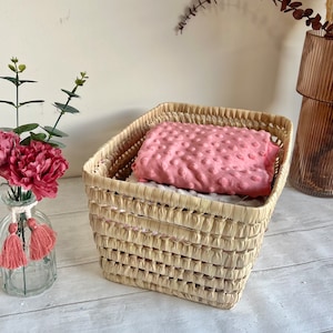 Panier de rangement en osier - panier en feuilles de palmier - Boite de rangement tissée armoire - plusieurs tailles