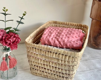 Wicker storage basket - palm leaf basket - Woven wardrobe storage box - several sizes