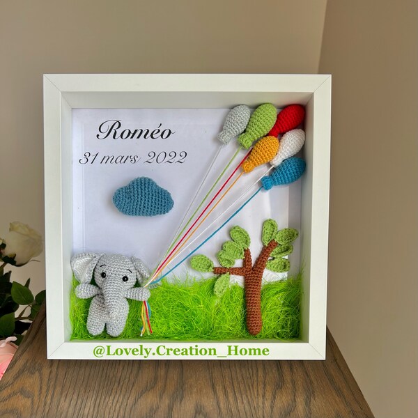 Personalized birth frame - themed first name frame - animal of your choice - wall decoration