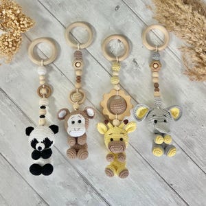 Safari baby play arch hangers - play gym - amigurumi crochet