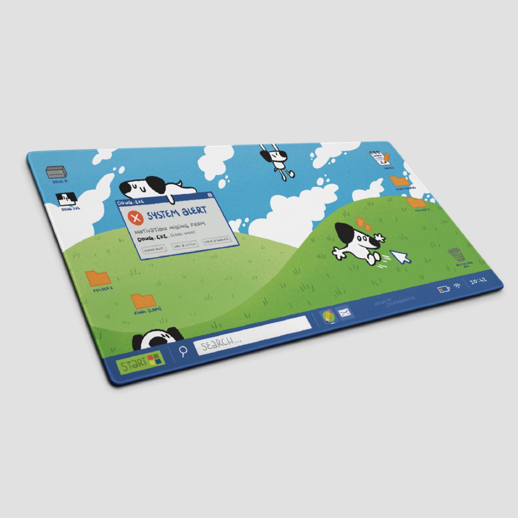 Doug.exe Desk Mat – Cozy Windows Xp-inspired Desktop Pad | Cute Chaos ...