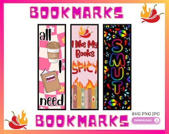 Spicy Smut Bookmarks: Funny Printable Book Lover Gift (SVG PNG)
