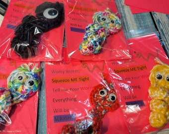 Crocheted Worry Worm Random Acts of Kindness
