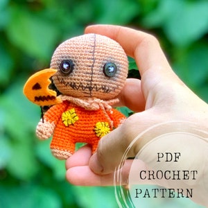 Crochet pattern: Sam Trick’r Treat fun art doll amigurumi crochet pattern, monster crochet pattern, Halloween doll crochet pattern