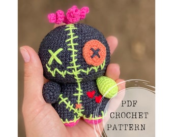 Crochet pattern: cute voodoo amigurumi crochet pattern, voodoo doll crochet pattern, Halloween amigurumi pattern