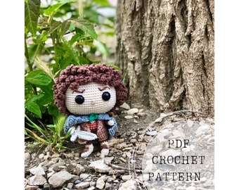 Crochet pattern: Fan art Frodo Baggins crochet pattern, funko POP style Frodo Baggins crochet doll pattern