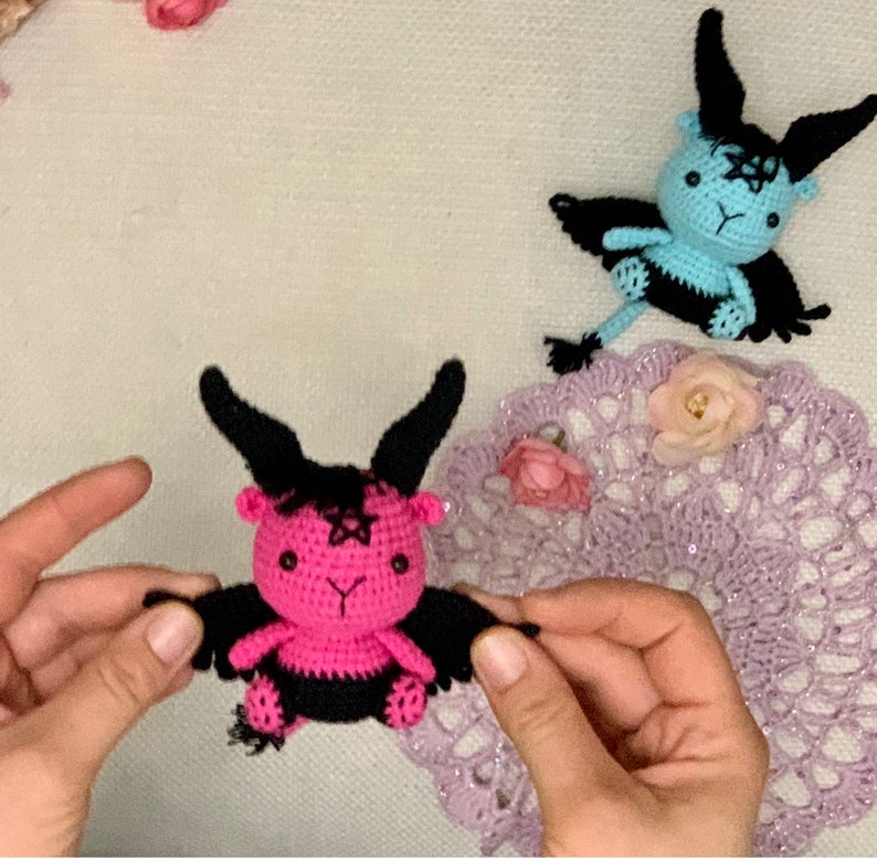 Crochet pattern: Baphomet crochet pattern, cute tiny Baphomet amigurumi pattern image 7