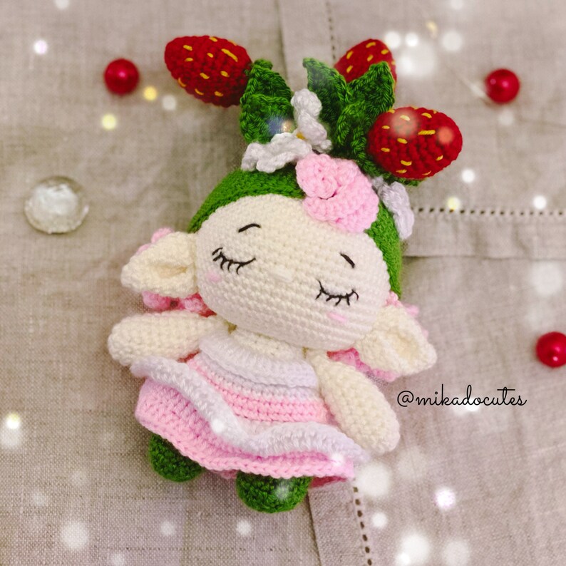 Crochet pattern pdf baby strawberry, flower crochet pattern, cute flower doll amigurumi, strawberry amigurumi crochet pattern image 9