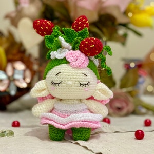 Crochet pattern pdf baby strawberry, flower crochet pattern, cute flower doll amigurumi, strawberry amigurumi crochet pattern image 5
