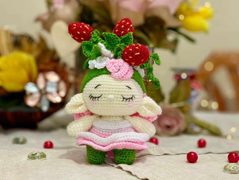 Crochet pattern pdf baby strawberry, flower crochet pattern, cute flower doll amigurumi, strawberry amigurumi crochet pattern image 5