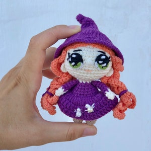 Crochet pattern: tiny witch amigurumi crochet pattern, witch with voodoo doll crochet pattern, tiny voodoo amigurumi image 9