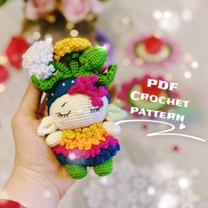 Crochet pattern pdf baby Dabdelion, flower crochet pattern, cute flower amigurumi, dandelion amigurumi crochet pattern