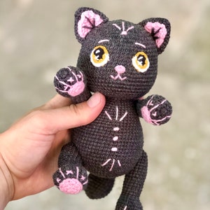 Crochet pattern: Witchy cat amigurumi crochet pattern, black cat crochet pattern, halloween cat amigurumi image 4