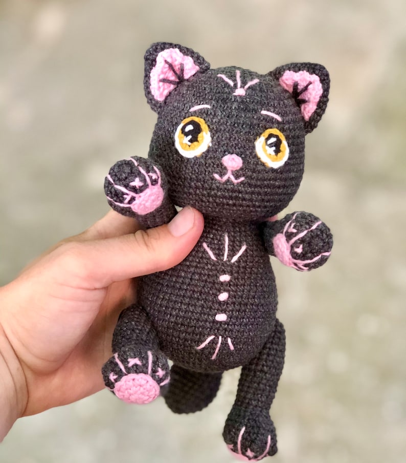 Crochet pattern: Witchy cat amigurumi crochet pattern, black cat crochet pattern, halloween cat amigurumi image 4