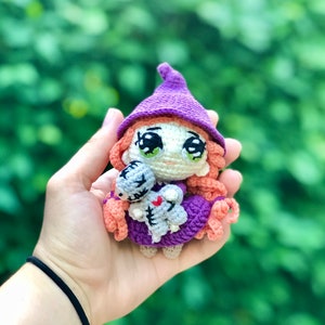 Crochet pattern: tiny witch amigurumi crochet pattern, witch with voodoo doll crochet pattern, tiny voodoo amigurumi image 6