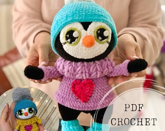 Padrão de crochê para pinguim bebê: brinquedo amigurumi (padrão em PDF)