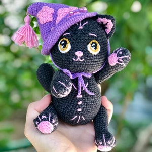 Crochet pattern: Witchy cat amigurumi crochet pattern, black cat crochet pattern, halloween cat amigurumi image 9