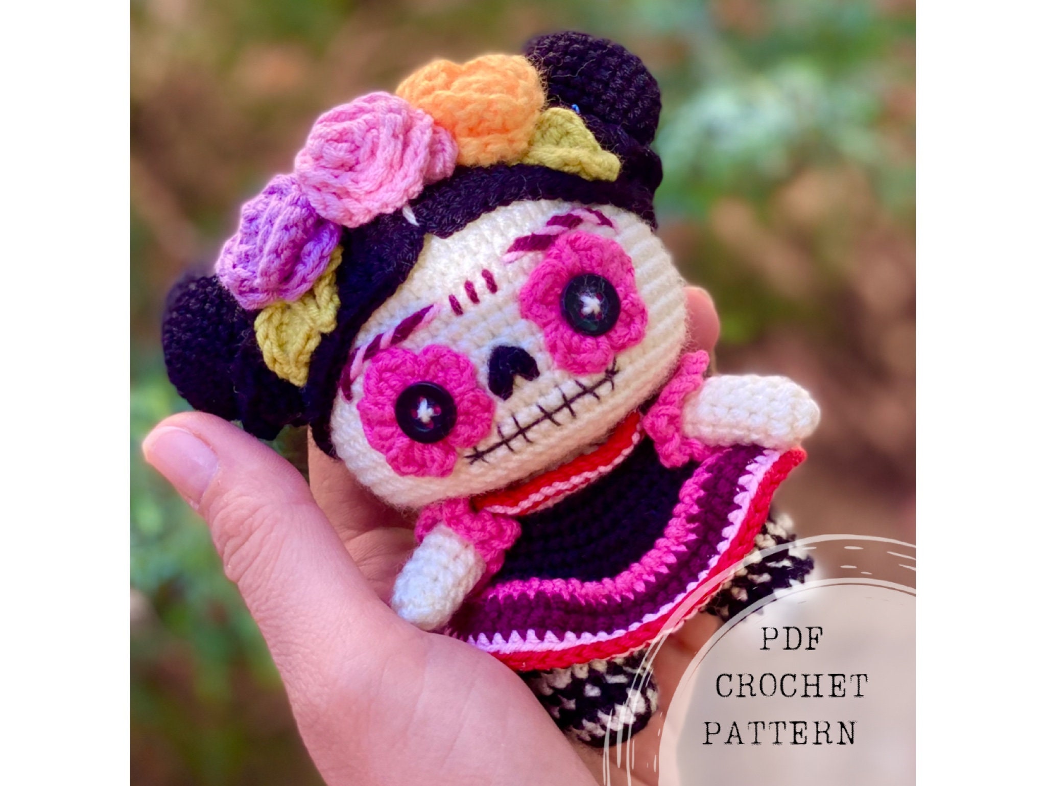 Skull Doll Crochet Pattern Day of the Dead Amigurumi Doll Etsy