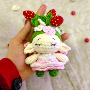 Crochet pattern pdf baby strawberry, flower crochet pattern, cute flower doll amigurumi, strawberry amigurumi crochet pattern image 3