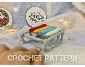 Crochet pattern: sledge crochet pattern, winter amigurumi, Christmas decorations crochet pattern