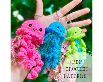 Crochet pattern: Jellyfish crochet pattern, jellyfish amigurumi pattern, cute jellyfish amigurumi