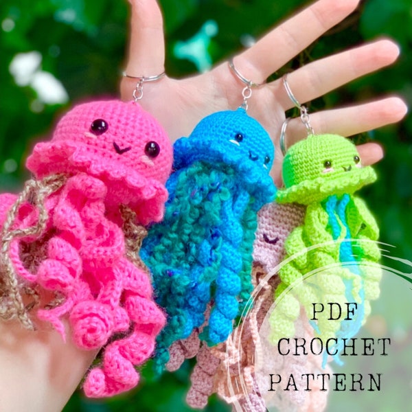 Crochet pattern: Jellyfish crochet pattern, jellyfish amigurumi pattern, cute jellyfish amigurumi