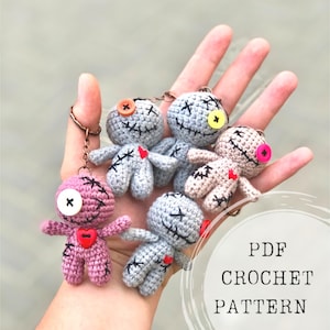 Crochet pattern: Voodoo doll crochet pattern, voodoo amigurumi keychain, baby voodoo amigurumi pattern