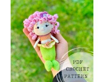 Crochet pattern: mermaid crochet pattern, doll with changeable clothes amigurumi pattern