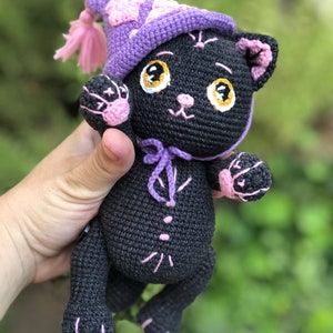 Crochet pattern: Witchy cat amigurumi crochet pattern, black cat crochet pattern, halloween cat amigurumi image 3