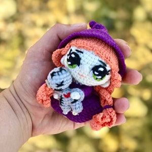 Crochet pattern: tiny witch amigurumi crochet pattern, witch with voodoo doll crochet pattern, tiny voodoo amigurumi image 4