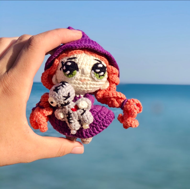 Crochet pattern: tiny witch amigurumi crochet pattern, witch with voodoo doll crochet pattern, tiny voodoo amigurumi image 5
