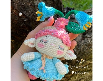 Crochet pattern pdf baby bell flower, flower crochet pattern, cute flower doll amigurumi, bell flower amigurumi crochet pattern