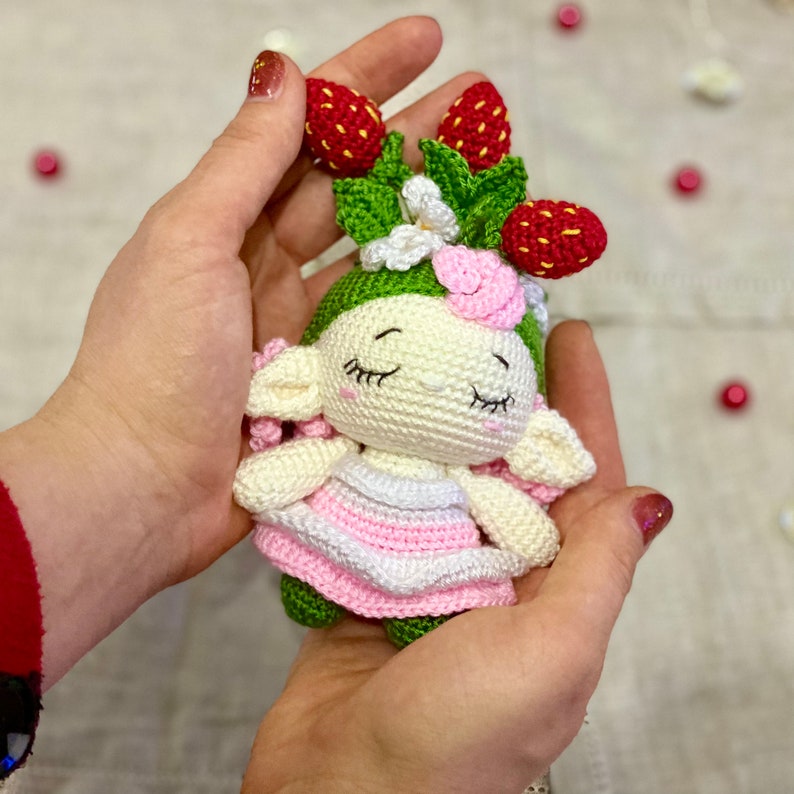 Crochet pattern pdf baby strawberry, flower crochet pattern, cute flower doll amigurumi, strawberry amigurumi crochet pattern image 4