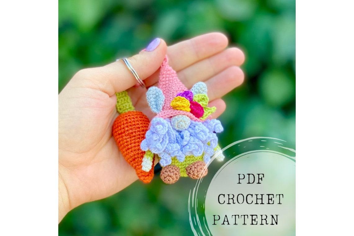 Crochet Pattern Bunny Ears Tiny Gnome Crochet Pattern Carrot Etsy