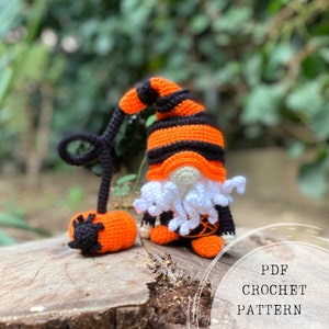 Crochet pattern: Pumpkin gnome crochet pattern, pumpkin gnome amigurumi, Halloween crochet pattern