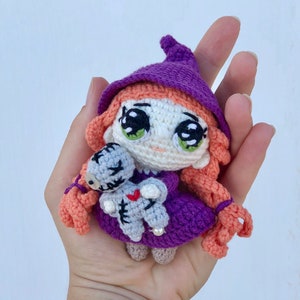 Crochet pattern: tiny witch amigurumi crochet pattern, witch with voodoo doll crochet pattern, tiny voodoo amigurumi image 10