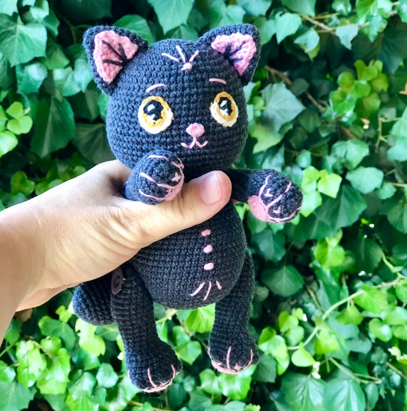 Crochet pattern: Witchy cat amigurumi crochet pattern, black cat crochet pattern, halloween cat amigurumi image 7