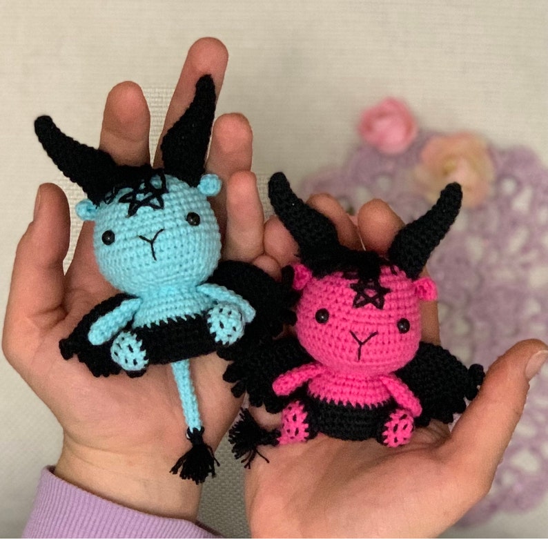Crochet pattern: Baphomet crochet pattern, cute tiny Baphomet amigurumi pattern image 8