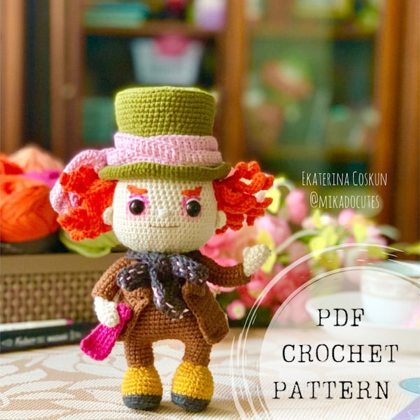 Crochet pattern: Mad Hatter crochet pattern, Mad Hatter amigurumi