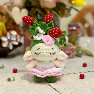 Crochet pattern pdf baby strawberry, flower crochet pattern, cute flower doll amigurumi, strawberry amigurumi crochet pattern image 6