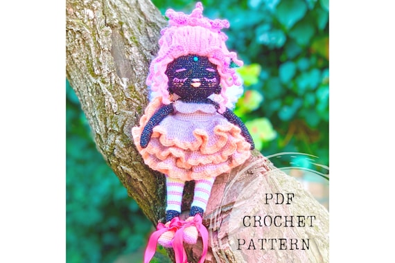 Black Angel Amigurumi Doll Crochet Pattern (PDF Download)