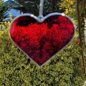 Stained Glass Red Heart Suncatcher / Ornament - Love