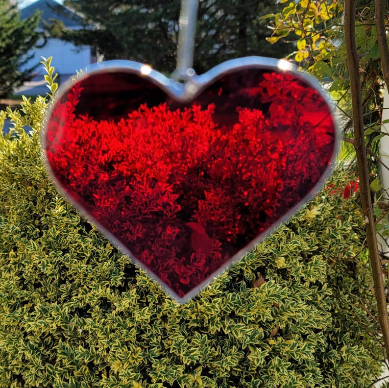 Stained Glass Red Heart Suncatcher / Ornament Love Etsy
