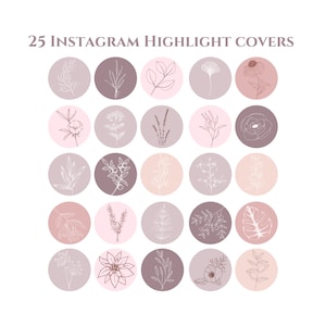 25 Instagram Story Highlight Covers, Floral instagram highlights, Minimalist instagram highlights, Aesthetic Instagram Highlight Cover Icons